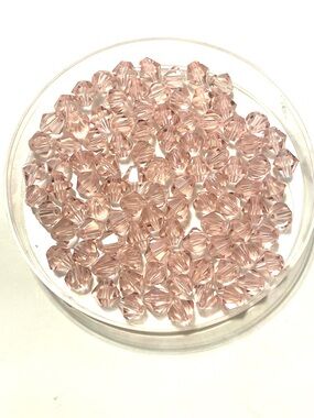 New 8mm Pink Bicone Glass Beads